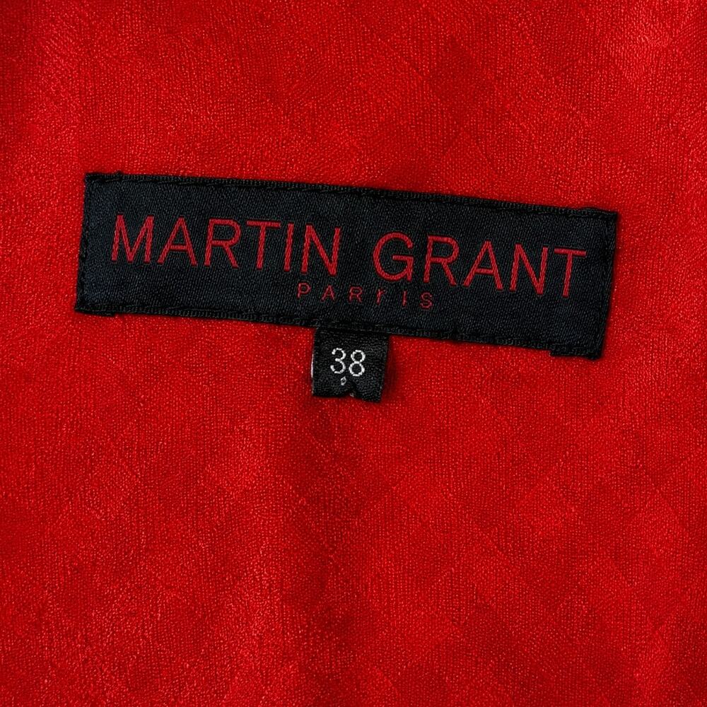 Martin Grant Paris 100% Silk Red Jacquard Sleeveless Dress | Stand Collar | NWT - Picture 7 of 11